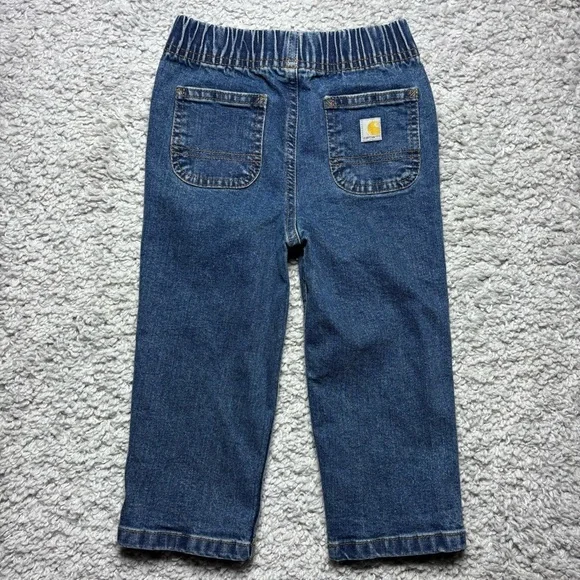 Carhartt Jeans 2T Pull On Denim Dark Wash Casual Everyday Stretch Outdoors Pics - Picture 5 of 5